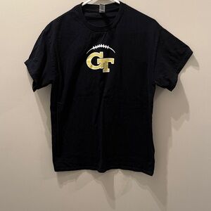 Black T-Shirt with GT football Logo